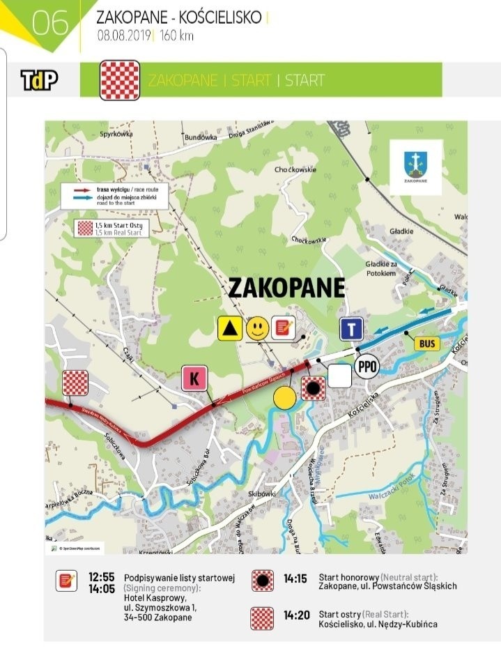 Tour de Pologne 2019 na Podhalu. Gdzie utrudnienia w ruchu? [MAPY, TRASA]