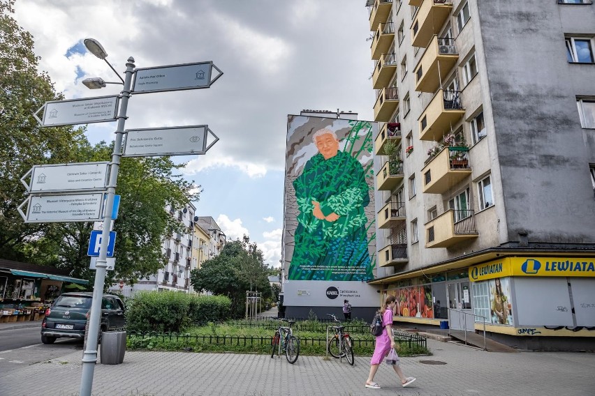 Mural "Kwitnący len" na ul. Traugutta w Krakowie
