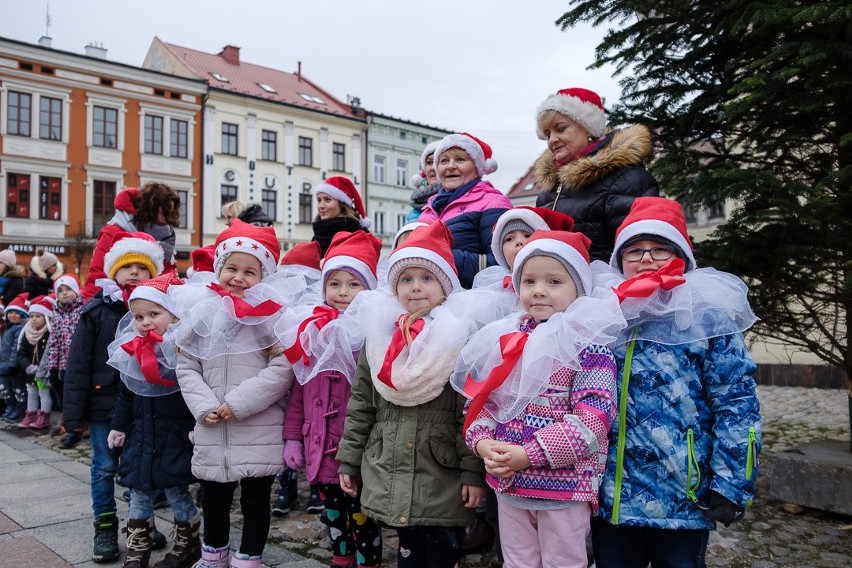 Tarnowskie przedszkolaki przystroiły choinki pod Ratuszem [ZDJĘCIA]