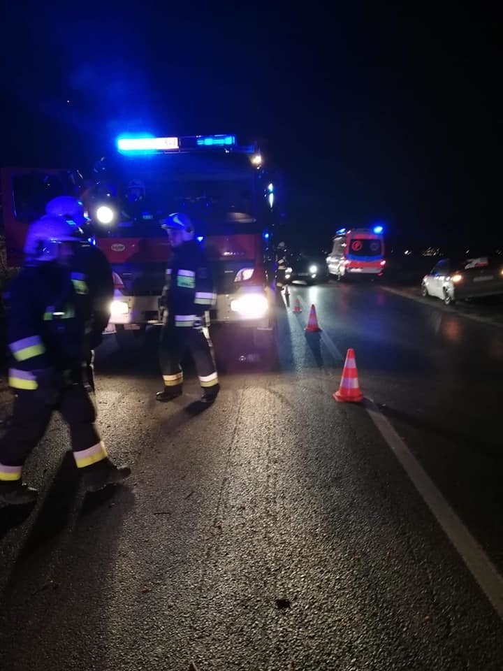 Pod Wrocławiem ciężarówka wypadła z drogi i uderzyła w skarpę