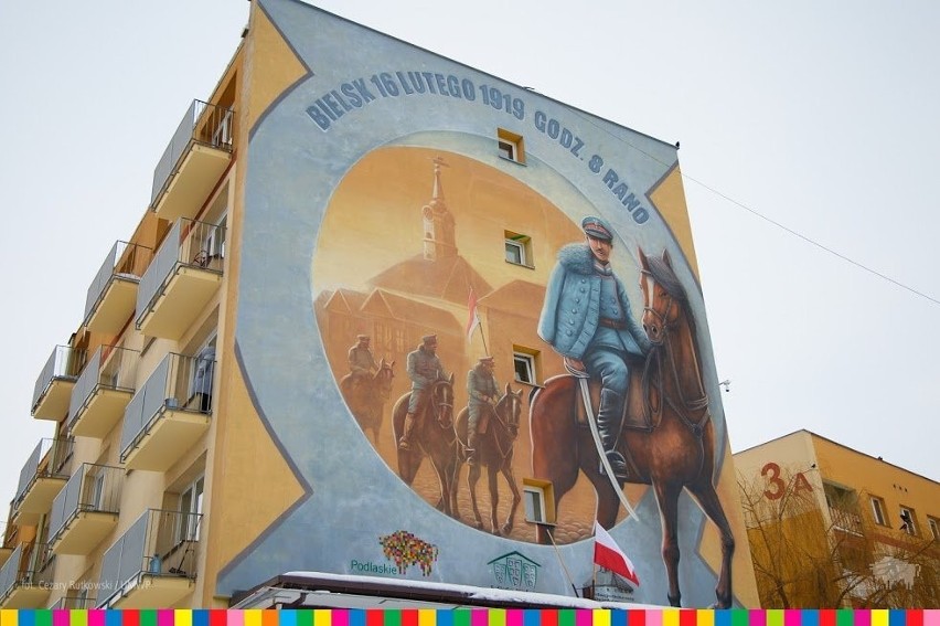 W 102. rocznica odzyskania niepodległości przez Bielsk Podlaski. Wirtualnie odsłonięcie muralu (zdjęcia) 