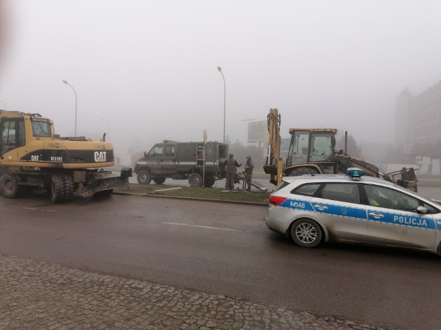 Saperzy zablokowali skrzyżowanie ulic Żeromskiego, Pułaskiego, Składowa i Transportowa w Białymstoku