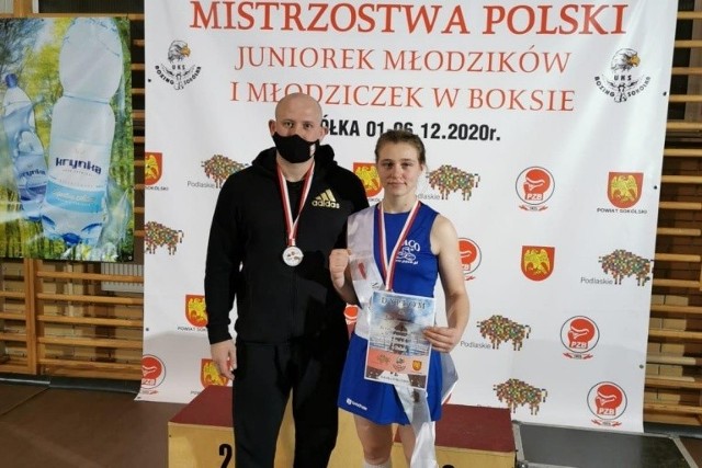 Julia Szeremeta (Paco Lublin) z klubowym trenerem, Ukraińcem Igorem Sikorskim