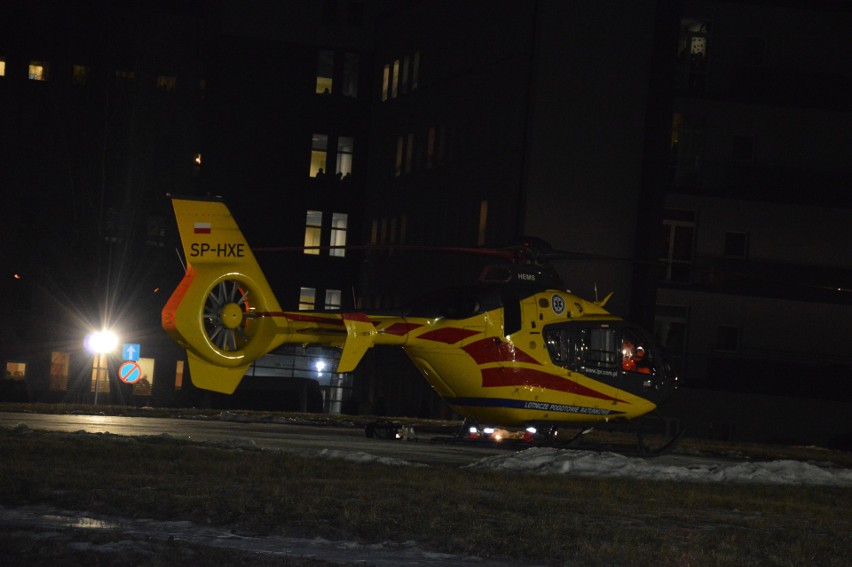 Beata Szydło odleciała spod szpitala helikopterem