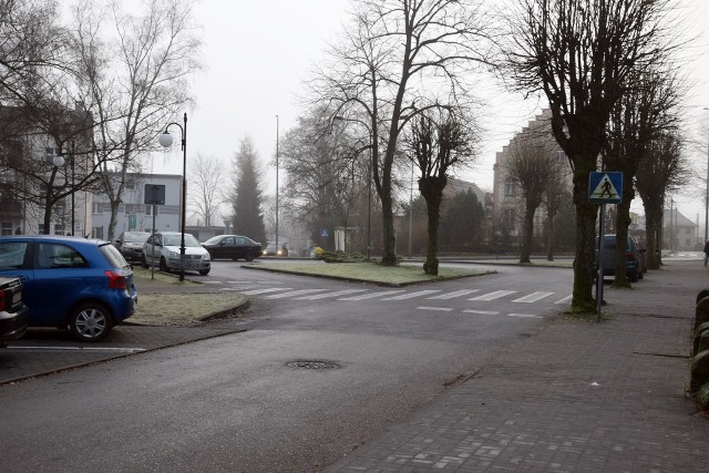 Zawrotnica na ul. Grunwaldzkiej w Miastku