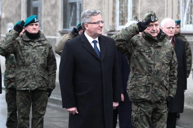 Prezydent Bronisław Komorowski w  jednostce 21. Brygady Strzelców Podhalańskich w Rzeszowie.