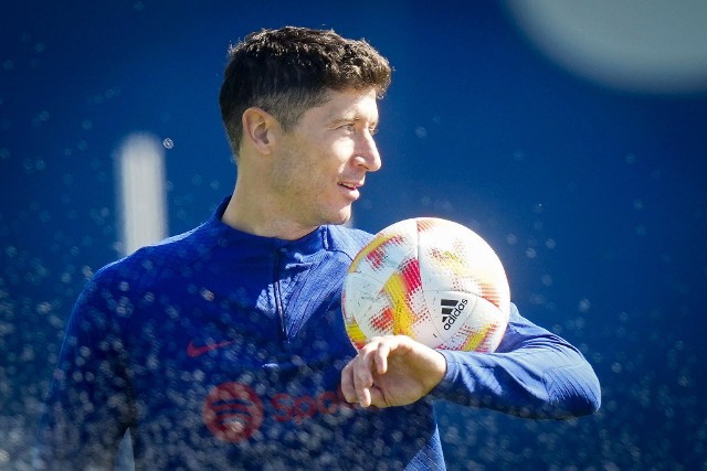 Robert Lewandowski podczas wtorkowego treningu