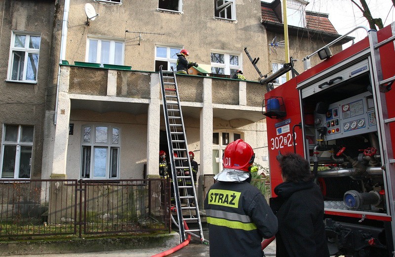 Pożar w Szczecinie - ul. Jaracza