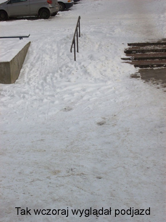 Problem zaśnieżonego podjazdu rozwiązany, pomogły zdjęcia internauty