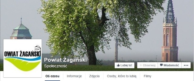 Facebookowy profil "Powiat Żagański"