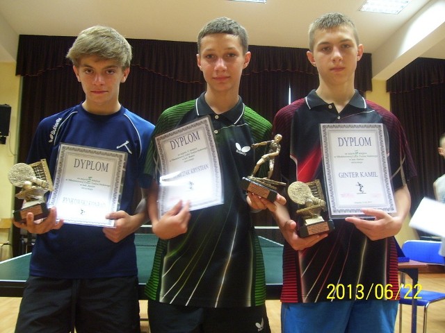 Zwycięzcy kategorii junior. Od lewej: Rynkowski Konrad,Tomczak Krystian,Ginter Kamil.
