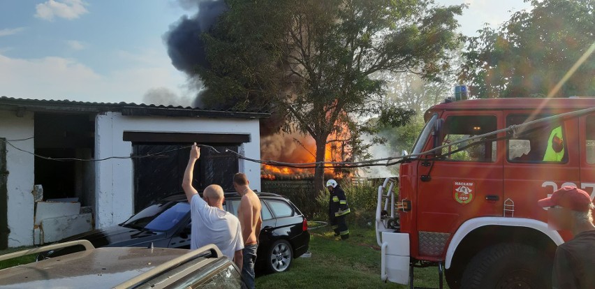 Pożar w Nacławiu w gm. Polanów