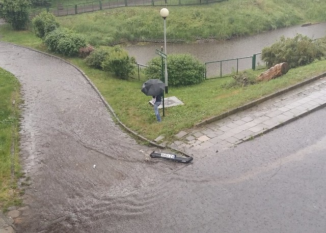 Zielona Góra - zalany park Sowińskiego.