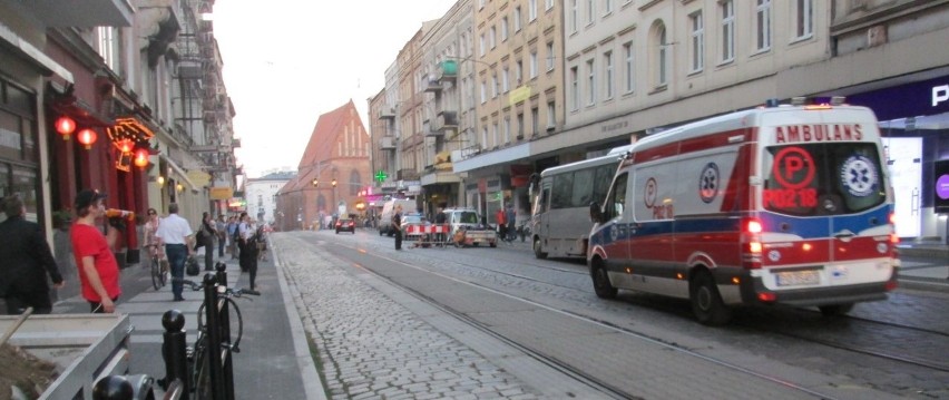 Potrącenie rowerzystki na Świętym Marcinie