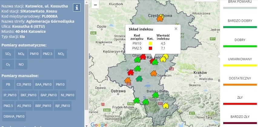 Poranne poziomy stężeń pyłów biją na alarm. Smog w Rybniku,...