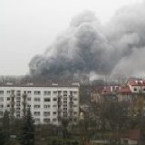 Pożar zakładów farmaceutycznych w samym centrum Krakowa