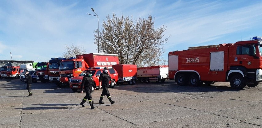 Strażacy ze Słupska gaszą pożar Biebrzańskiego Parku Narodowego (zdjęcia)