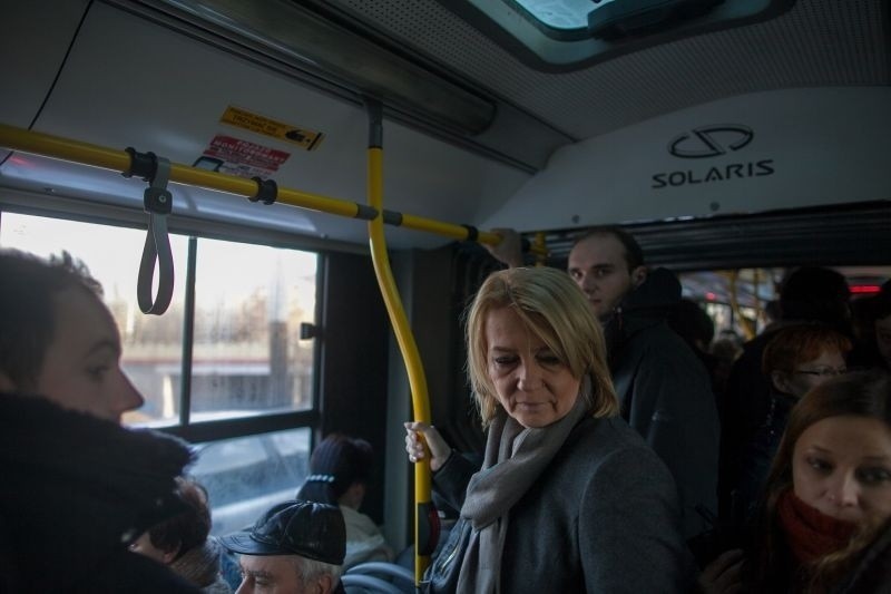 Budowa trasy W-Z. Prezydent Zdanowska w autobusie MPK [ZDJĘCIA, FILM]