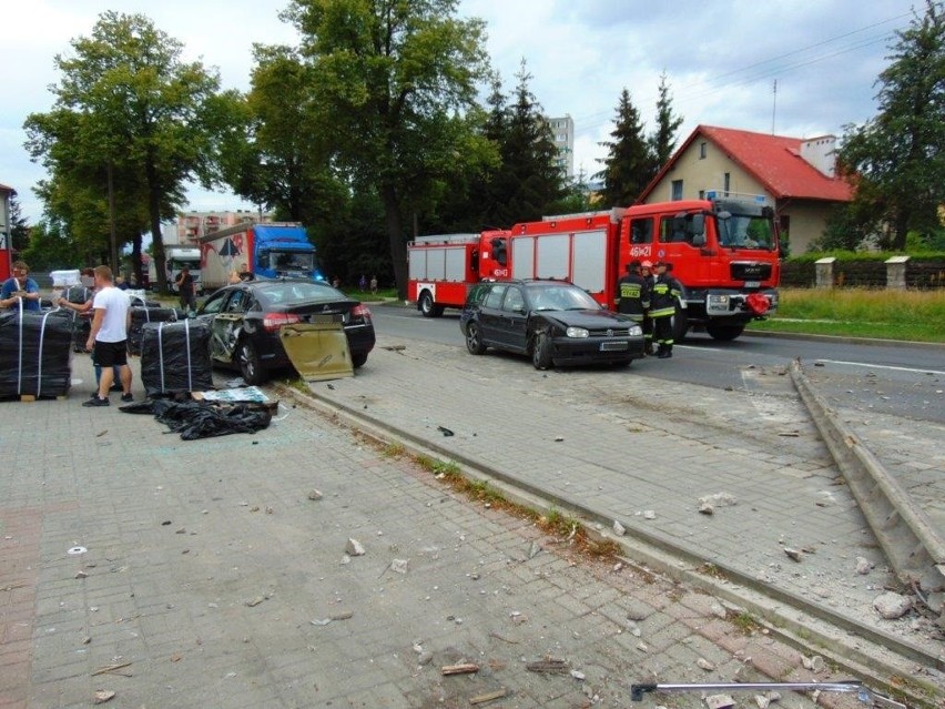 Kolizja na ul. Grodkowskiej w Nysie.