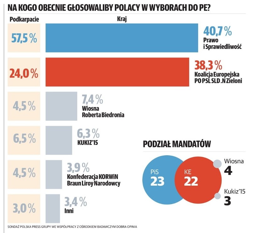 W kraju PiS i Koalicja łeb w łeb. Na Podkarpaciu PiS nokautuje rywali - wynik najnowszego eurosondażu