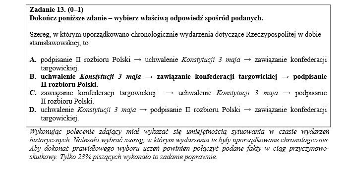 Zadanie 13 z części humanistycznej z zakresu historii i...