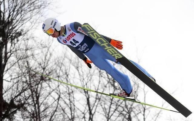 Kamil Stoch w konkursie Pucharu Świata w skokach narciarskich w Wiśle.