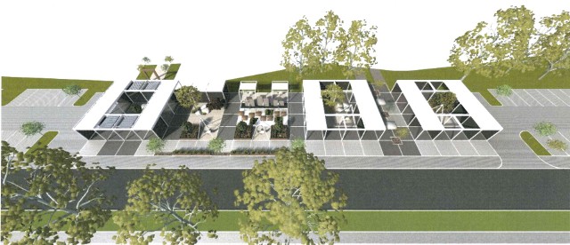 Tak wygląda wizualizacja przyszłego Śródmiejskiego Centrum Targowego w Nakle, którego budowa zakończyć się powinna wiosną 2023 r.