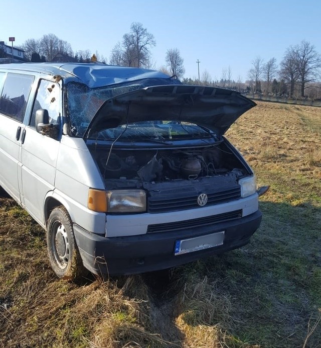 Do wypadku doszło w sobotę na drodze krajowej nr 28 w Leszczawie Dolnej w powiecie przemyskim.Na zakręcie kierujący busem stracił panowanie nad pojazdem i wypadł z drogi. Samochód uderzył w znak, a następnie stoczył się ze skarpy. Samochodem podróżowało małżeństwo w wieku około 60-lat. - Dwóch ratowników medycznych wracając z dyżuru w Birczy najechało na ten wypadek. Udzielili poszkodowanym pierwszej pomocy i wezwali służby ratunkowe - powiedział Marek Janowski, rzecznik prasowy Wojewódzkiej Stacji Pogotowia Ratunkowego w Przemyślu.Załoga pogotowia ratunkowego przetransportowała mężczyznę do szpitala w Przemyślu. Doznał urazu głowy.FLESZ: Wypadki drogowe - pierwsza pomoc 