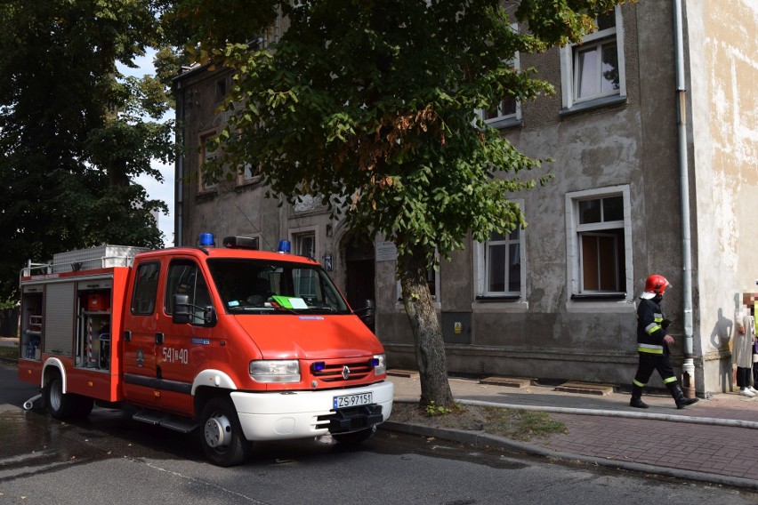 Akcja gaśnicza na ulicy Zielonej