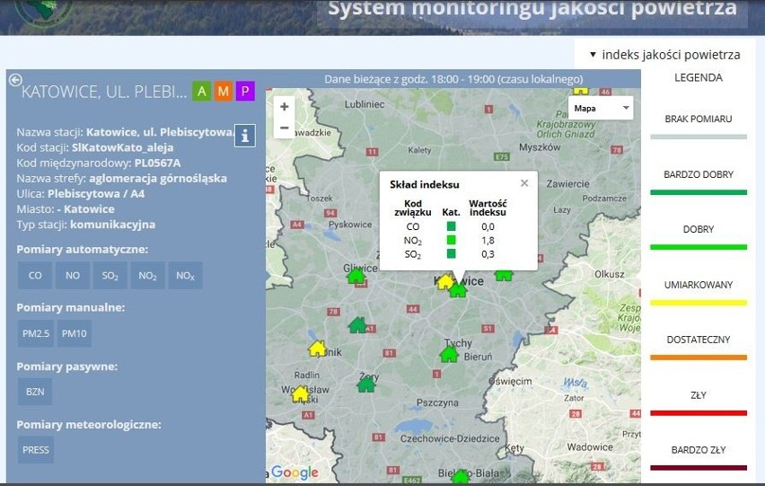 Zanieczyszczenie powietrza w Katowicach? Dane WIOŚ nie alarmują