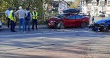 Zderzenie trzech samochodów na ulicy Kościuszki w Wieliczce. Duże utrudnienia w ruchu na wyjeździe z miasta