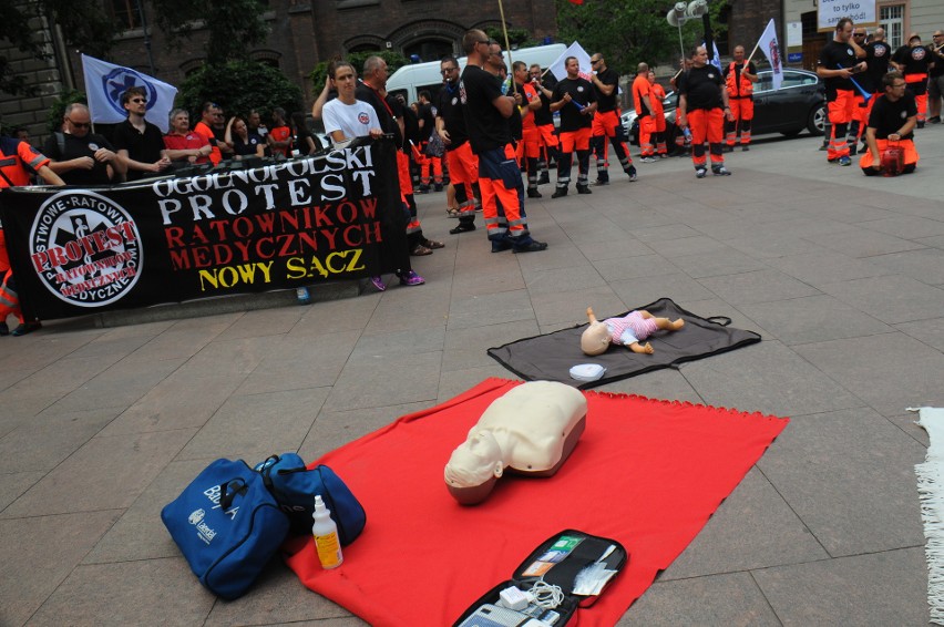 Kraków. Głośny protest ratowników medycznych