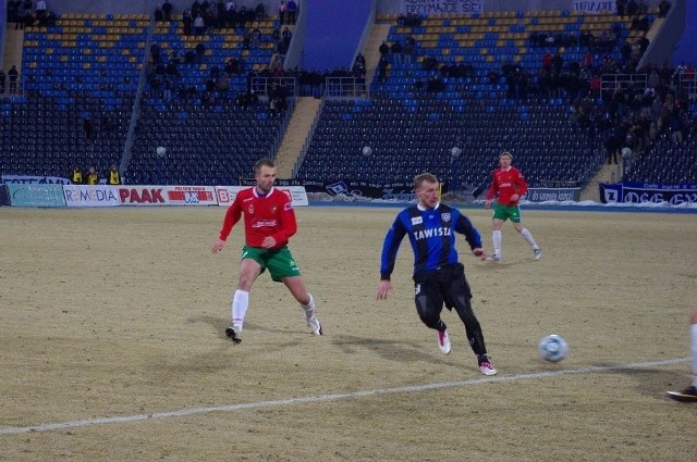 Patryk Klofik był jednym z lepszych piłkarzy Zawiszy w pojedynku z Polonią Nowy Tomyśl.