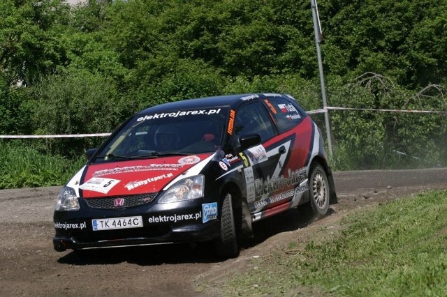 Załoga Elektrojarex Rally Team na trasie Rajdu Warmińskiego.