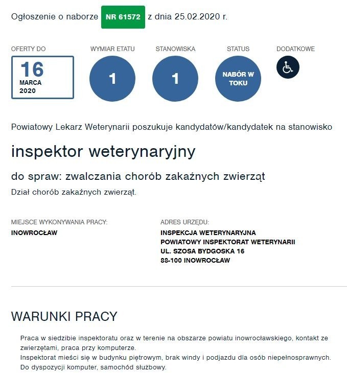 Prezentujemy najnowsze oferty pracy w Służbie Cywilnej w...