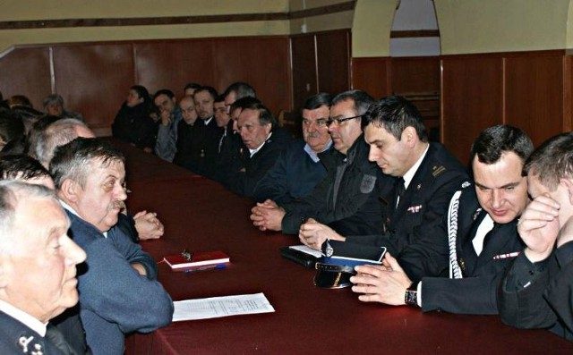 Podczas zebrania strażaków z Kurzelowa.