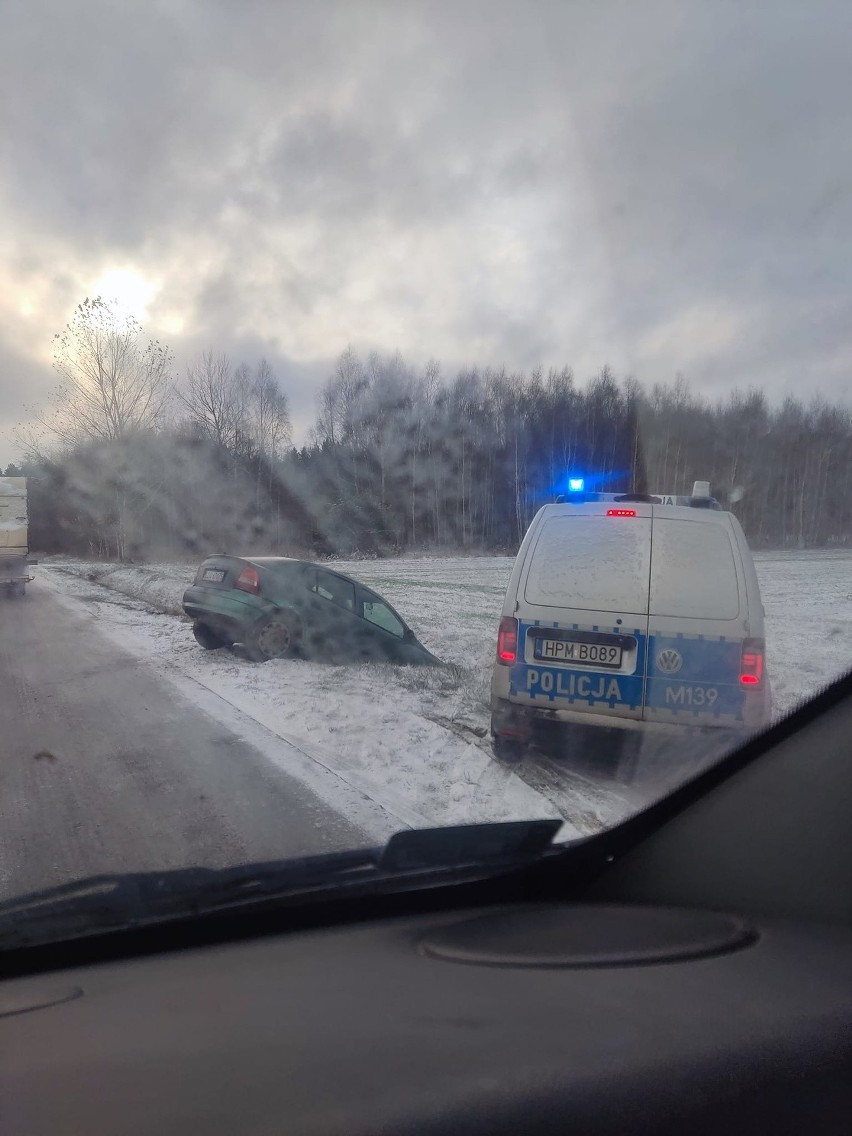 Trasa z Białegostoku w kierunku Bielska Podlaskiego śliska....