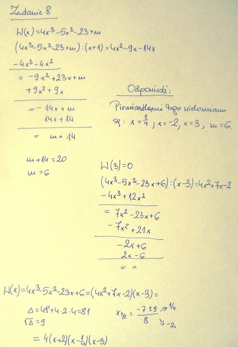 Inne rozwiązania zadań z matematyki rozszerzonej znajdziesz...