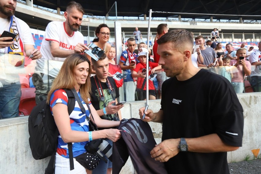 Łukasz Podolski na spotkaniu z kibicami Górnika Zabrze...