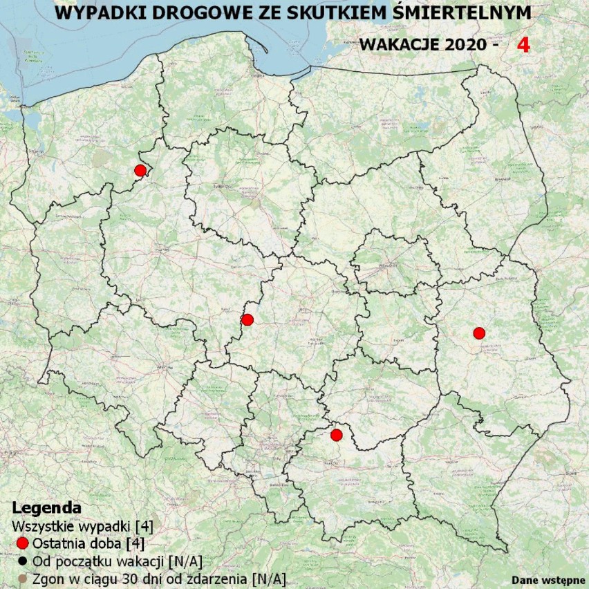 Wraca wakacyjna mapa wypadków drogowych ze skutkiem śmiertelnym (zdjęcia)