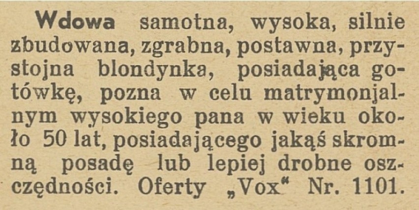 Tinder z dawnych lat, czyli matrymonialne anonse lubelskie. "Wybitnie elegancka dama z najlepszej sfery pozna pana" [ZDJĘCIA]