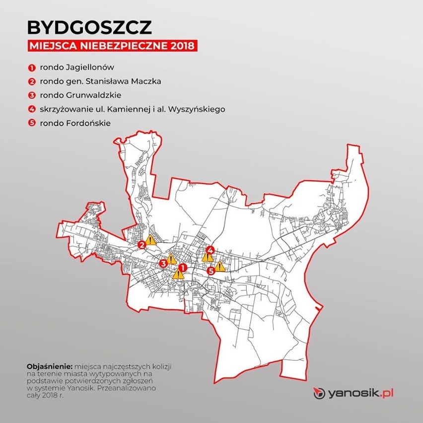 Najniebezpieczniejsze miejsca w Bydgoszczy [TOP 5]