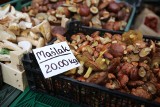 Ceny grzybów 2020 na targu w Katowicach przy pl. Miarki. Podgrzybki, borowiki, kanie, kurki. Uwaga na robaki
