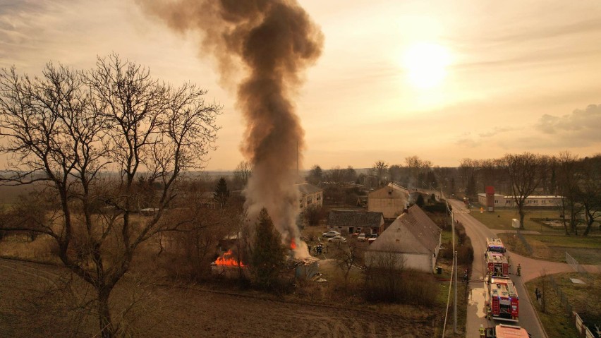 Pożar budynku gospodarczego w gminie Świeszyno