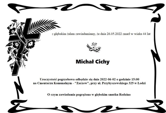 Pogrzeb trenera Michała Cichego odbędzie się w czwartek o 15 na Cmentarzu Zarzew