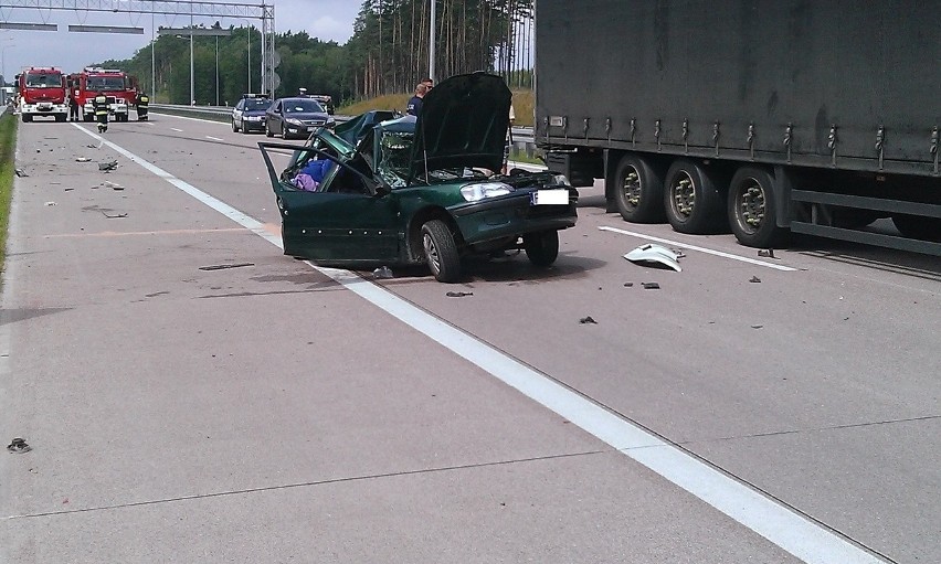 Do wypadku doszło na autostradzie A2, niedaleko węzła...
