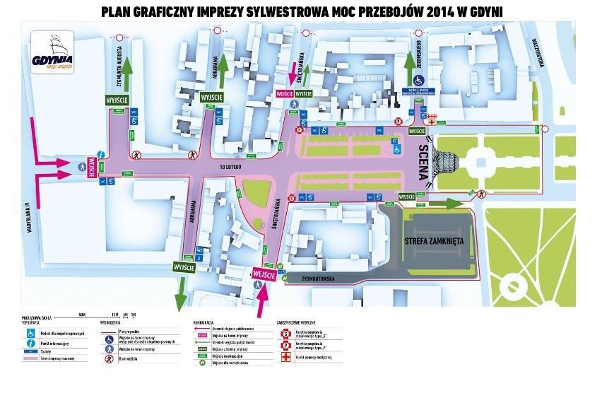 Sylwester 2014/2015 z Polsatem w Gdyni. Zmiana organizacji ruchu i komunikacji [MAPA,PLAN IMPREZY]