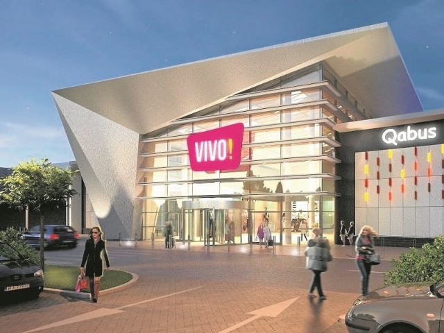 Stylizacja tego, jak będzie wyglądać nocą centrum handlowe VIVO!, które będzie miało łącznie ponad 80 sklepów.