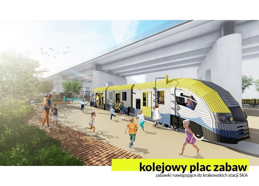 Kraków. Zaplanowali Park Kolejowy pod estakadami w centrum miasta. Dominować ma zieleń i rekreacja, ale proponują też usługi [WIZUALIZACJE]