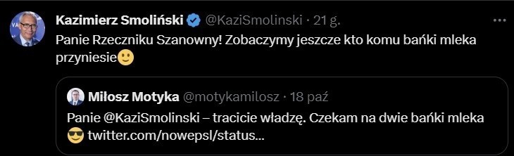 Miłosz Motyka, rzecznik prasowy PSL przypomniał Kazimierzowi...